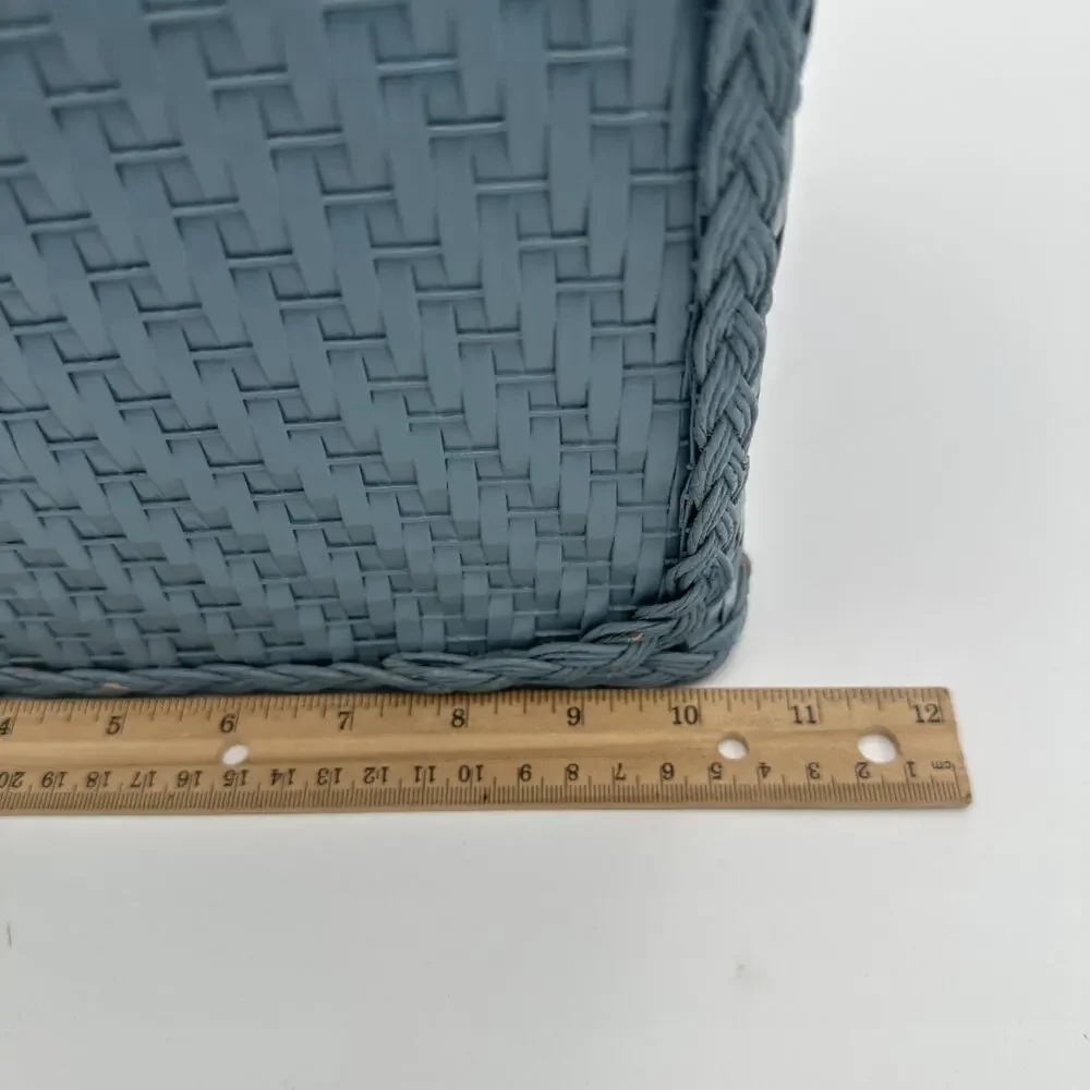Vintage Mervyns Light Blue Plastic Basket Weave USA